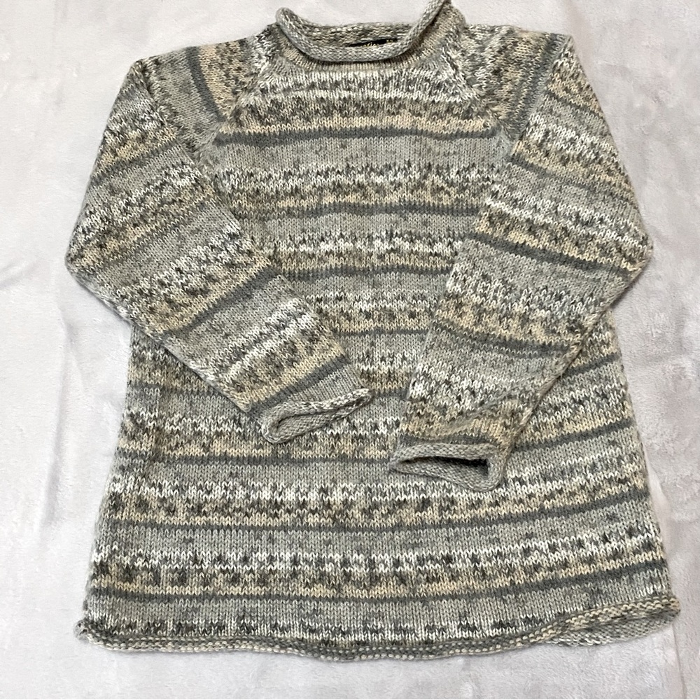 American South Side alpaca blend women’s Fair Isle crew neck sweater
